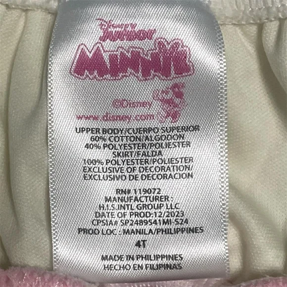 Disney Minnie Mouse Cream and Pink Sleeveless Spaghetti Strap Sundress - Picture 6 of 9